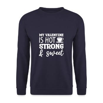 Ma Saint-Valentin est chaude forte & douce Saint-Valentin - Sweat-shirt Unisexe - marine - Devant - Alina (178cm) & Michal (187cm)