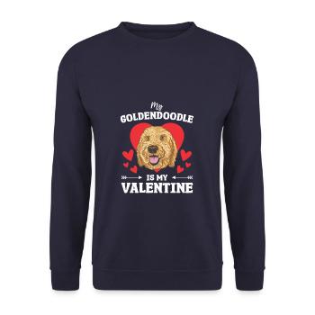 Mon Goldendoodle est ma Saint-Valentin - Sweat-shirt Unisexe - marine - Devant - Alina (178cm) & Michal (187cm)