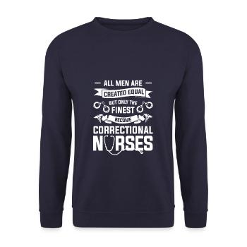 Only The Finest Become Correctional Nurses RN - Unisex Sweatshirt - navy - Front - Alina (178cm) & Michal (187cm)