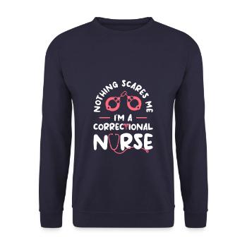 Nothing Scares Me I'm A Correctional Nurse RN - Sweat-shirt Unisexe - marine - Devant - Alina (178cm) & Michal (187cm)