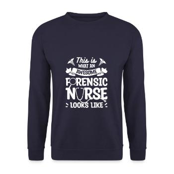This Is What An Awesome Forensic Nurse Looks Like - Sweat-shirt Unisexe - marine - Devant - Alina (178cm) & Michal (187cm)