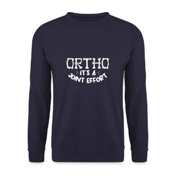 Ortho It's A Joint Effort Orthopädischer Chirurg - Unisex Pullover - Navy - Vorne - Alina (178cm) & Michal (187cm)