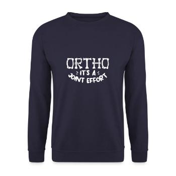 Ortho It's A Joint Effort Orthopädischer Chirurg - Unisex Pullover - Navy - Vorne - Alina (178cm) & Michal (187cm)