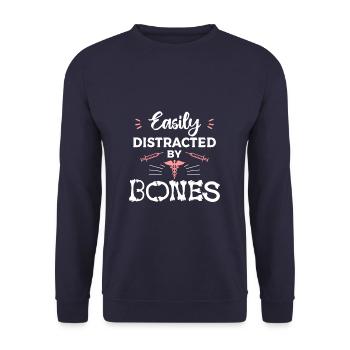 Facilement distrait par le chirurgien orthopédique des os - Sweat-shirt Unisexe - marine - Devant - Alina (178cm) & Michal (187cm)