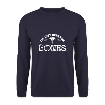 Je suis juste ici pour Bones Chirurgien orthopédique - Sweat-shirt Unisexe - marine - Devant - Alina (178cm) & Michal (187cm)