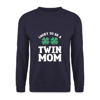 Chanceux d’être une maman jumelle Saint de la Saint-Patrick - Sweat-shirt Unisexe - marine - Devant - Alina (178cm) & Michal (187cm)