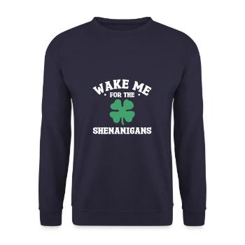 Réveille-moi pour les manigances La Saint-Patrick - Sweat-shirt Unisexe - marine - Devant - Alina (178cm) & Michal (187cm)