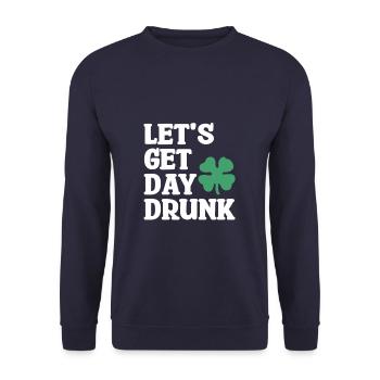 Let's Get Day Betrunkenes Bier Trinken St. Patrick's - Unisex Pullover - Navy - Vorne - Alina (178cm) & Michal (187cm)