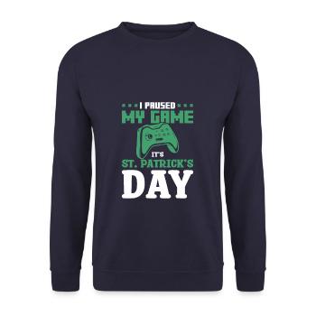 J’ai mis mon jeu en pause C’est la Saint-Patrick Vidéo - Sweat-shirt Unisexe - marine - Devant - Alina (178cm) & Michal (187cm)