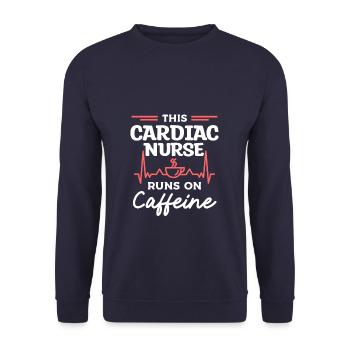 Cette infirmière cardiaque fonctionne sur le cardiologue à la caféine - Sweat-shirt Unisexe - marine - Devant - Alina (178cm) & Michal (187cm)