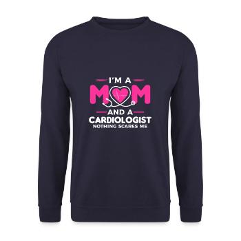 Mama Held Kardiologe Legende Kardiologie Cardio - Unisex Pullover - Navy - Vorne - Alina (178cm) & Michal (187cm)