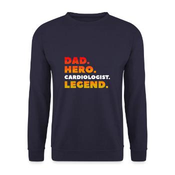 Papa Héros Cardiologue Légende Cardiologie Cardiologie - Sweat-shirt Unisexe - marine - Devant - Alina (178cm) & Michal (187cm)
