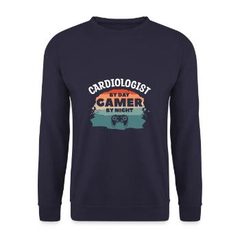 Cardiologue de jour Joueur de nuit Cardiologie - Sweat-shirt Unisexe - marine - Devant - Alina (178cm) & Michal (187cm)