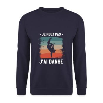 Je Peux Pas J'ai Danse Danseur Danser - Sweat-shirt Unisexe - marine - Devant - Alina (178cm) & Michal (187cm)