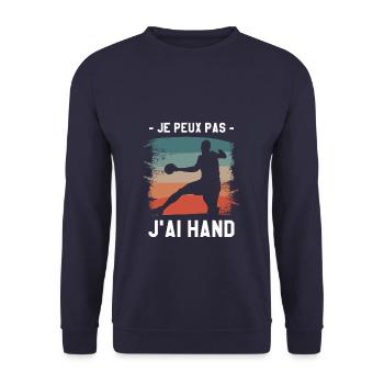 Je Peux Pas J'ai Hand Handball Handballeur - Sweat-shirt Unisexe - marine - Devant - Alina (178cm) & Michal (187cm)