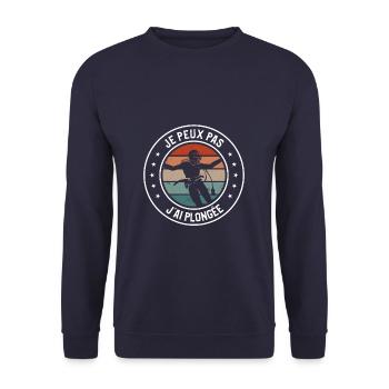 Je Peux Pas J'ai Plongée Plongeur - Sweat-shirt Unisexe - marine - Devant - Alina (178cm) & Michal (187cm)