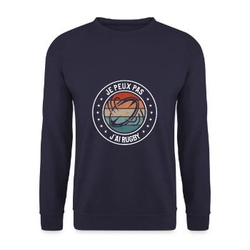 Je Peux Pas J'ai Rugby Rugbyman - Sweat-shirt Unisexe - marine - Devant - Alina (178cm) & Michal (187cm)