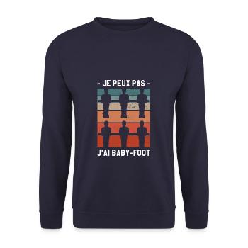Je Peux Pas J'ai Baby-Foot - Sweat-shirt Unisexe - marine - Devant - Alina (178cm) & Michal (187cm)