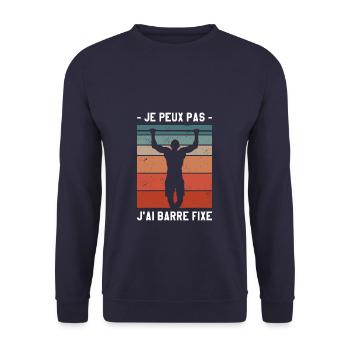 Je Peux Pas J'ai Barre Fixe - Sweat-shirt Unisexe - marine - Devant - Alina (178cm) & Michal (187cm)