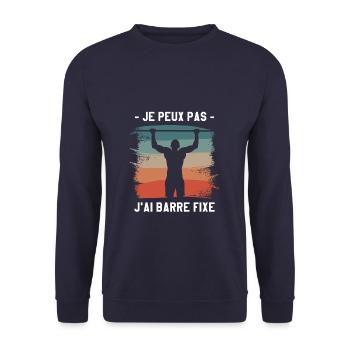 Je Peux Pas J'ai Barre Fixe - Sweat-shirt Unisexe - marine - Devant - Alina (178cm) & Michal (187cm)