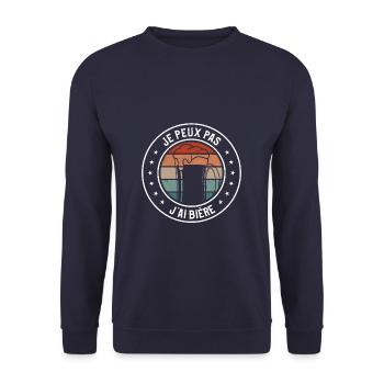 Je Peux Pas J'ai Bière Boire Alcool - Sweat-shirt Unisexe - marine - Devant - Alina (178cm) & Michal (187cm)