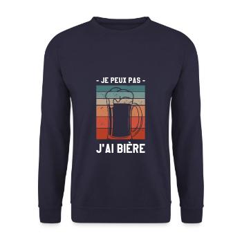 Je Peux Pas J'ai Bière Boire Alcool - Sweat-shirt Unisexe - marine - Devant - Alina (178cm) & Michal (187cm)