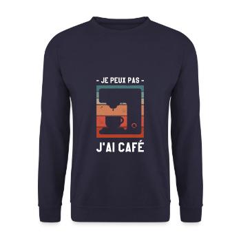Je Peux Pas J'ai Café Barista - Sweat-shirt Unisexe - marine - Devant - Alina (178cm) & Michal (187cm)