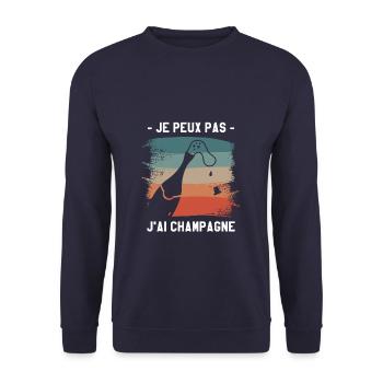 Je Peux Pas J'ai Vin - Sweat-shirt Unisexe - marine - Devant - Alina (178cm) & Michal (187cm)