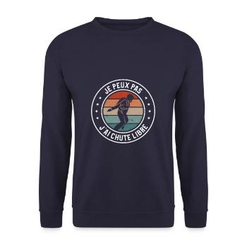 Je Peux Pas J'ai Chute Libre Parachutiste - Sweat-shirt Unisexe - marine - Devant - Alina (178cm) & Michal (187cm)