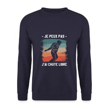 Je Peux Pas J'ai Chute Libre Parachutiste - Sweat-shirt Unisexe - marine - Devant - Alina (178cm) & Michal (187cm)