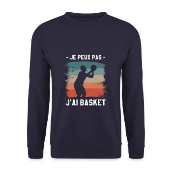 Je Peux Pas J'ai Basket Basket-ball Basketteur - Sweat-shirt Unisexe - marine - Devant - Alina (178cm) & Michal (187cm)