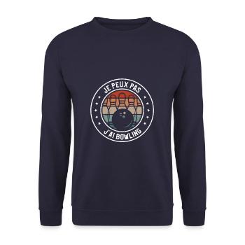 Je Peux Pas J'ai Bowling Quilleur - Sweat-shirt Unisexe - marine - Devant - Alina (178cm) & Michal (187cm)