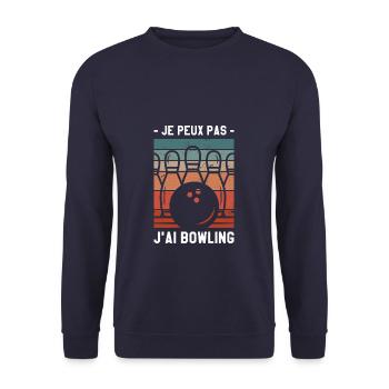 Je Peux Pas J'ai Bowling Quilleur - Sweat-shirt Unisexe - marine - Devant - Alina (178cm) & Michal (187cm)