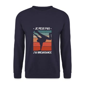 Je Peux Pas J'ai Breakdance Breakdancing - Sweat-shirt Unisexe - marine - Devant - Alina (178cm) & Michal (187cm)