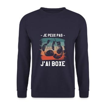 Je Peux Pas J'ai Boxe Boxeur - Sweat-shirt Unisexe - marine - Devant - Alina (178cm) & Michal (187cm)