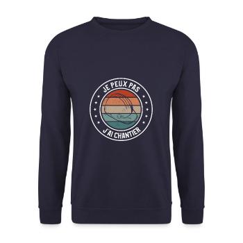 Je Peux Pas J'ai Chantier Construction - Sweat-shirt Unisexe - marine - Devant - Alina (178cm) & Michal (187cm)