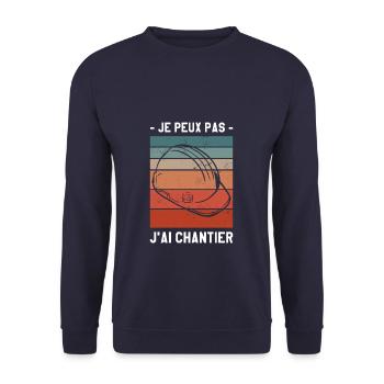 Je Peux Pas J'ai Chantier Construction - Sweat-shirt Unisexe - marine - Devant - Alina (178cm) & Michal (187cm)