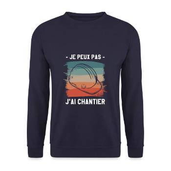 Je Peux Pas J'ai Chantier Construction - Sweat-shirt Unisexe - marine - Devant - Alina (178cm) & Michal (187cm)