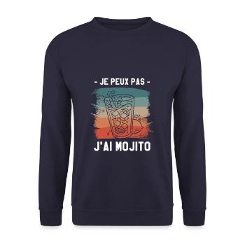 Je Peux Pas J'ai Mojito Cocktail - Sweat-shirt Unisexe - marine - Devant - Alina (178cm) & Michal (187cm)