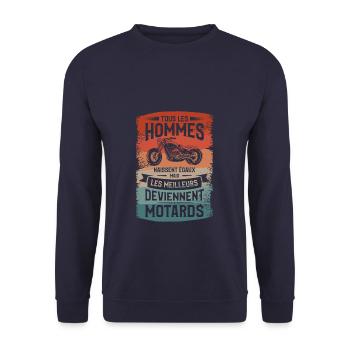 Mais Les Meilleurs Deviennent Motards Moto Motard - Sweat-shirt Unisexe - marine - Devant - Alina (178cm) & Michal (187cm)