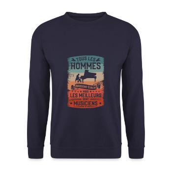 Mais Les Meilleurs Sont Musiciens Musique Musicien - Sweat-shirt Unisexe - marine - Devant - Alina (178cm) & Michal (187cm)