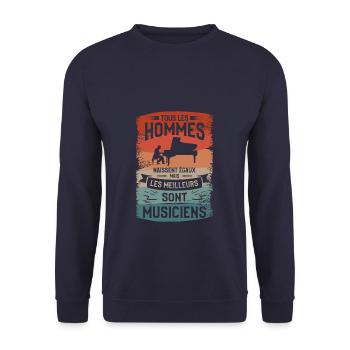 Mais Les Meilleurs Sont Musiciens Musique Musicien - Sweat-shirt Unisexe - marine - Devant - Alina (178cm) & Michal (187cm)