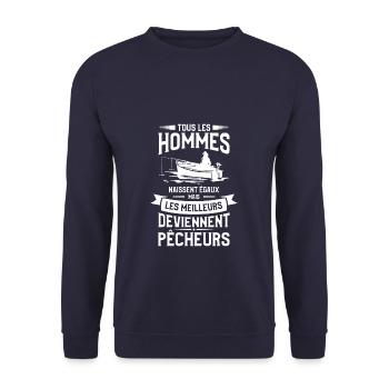 Mais Les Meilleurs Deviennent Pêcheurs Pêcheur - Sweat-shirt Unisexe - marine - Devant - Alina (178cm) & Michal (187cm)