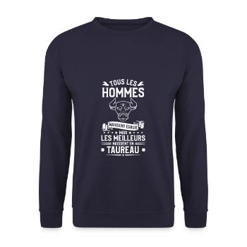Mais Les Meilleurs Naissent En Taureau Zodiaque - Sweat-shirt Unisexe - marine - Devant - Alina (178cm) & Michal (187cm)