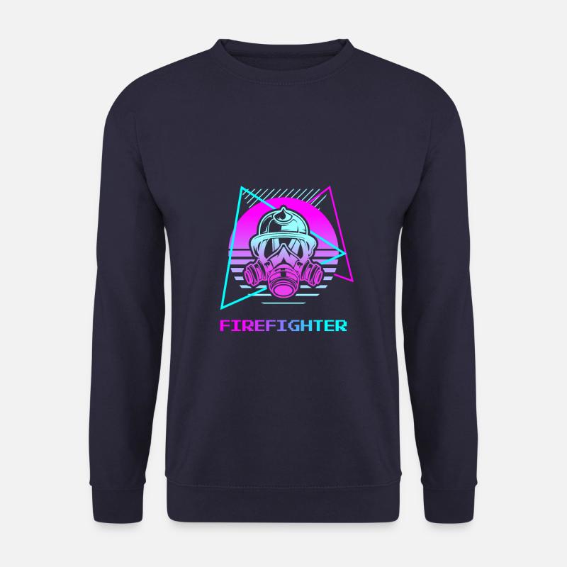 Retro Firefighter Firefighting - Unisex Sweatshirt - navy