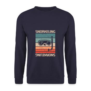 Retro Vintage Classic Snorkeling Snorkeler - Unisex Sweatshirt - navy - Front - Alina (178cm) & Michal (187cm)