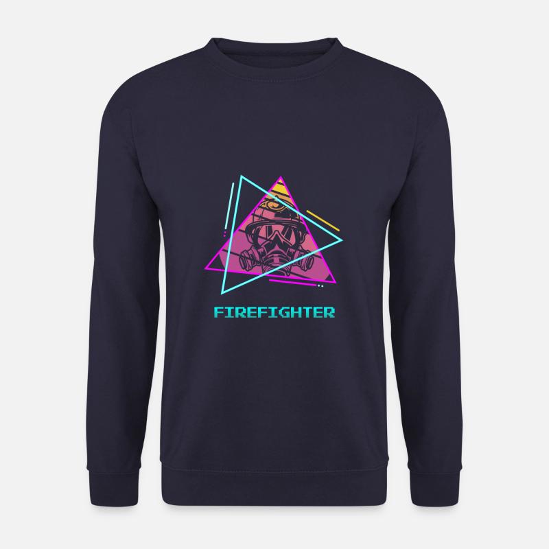 Retro Firefighter Firefighting - Unisex Sweatshirt - navy