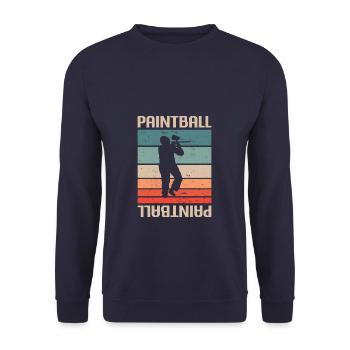 Joueur de paintball Retro Vintage Classic - Sweat-shirt Unisexe - marine - Devant - Alina (178cm) & Michal (187cm)