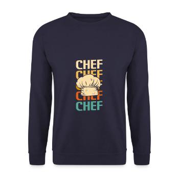 Retro Vintage Classic Chef Cook Cooking - Unisex Sweatshirt - navy - Front - Alina (178cm) & Michal (187cm)