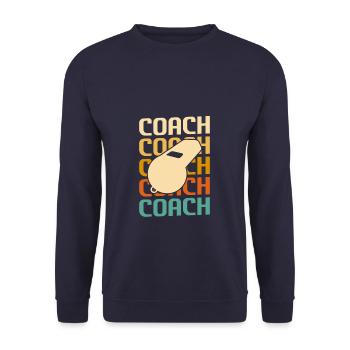 Rétro Vintage Classic Coach Coaching - Sweat-shirt Unisexe - marine - Devant - Alina (178cm) & Michal (187cm)